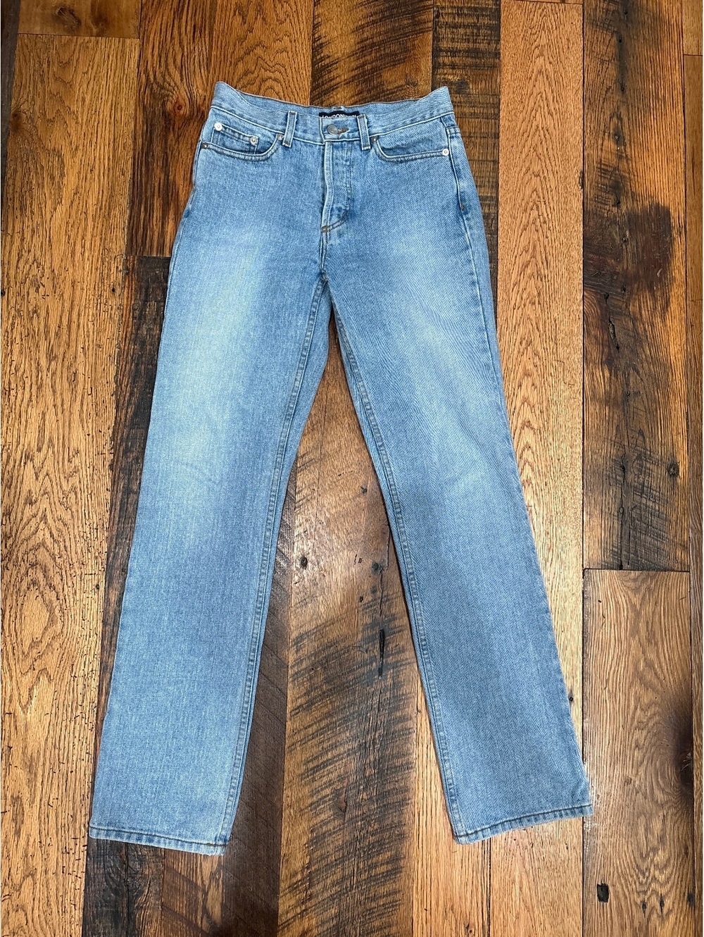 London Jean Y2K 90s vintage high rise, 100% cotton, USA, button fly